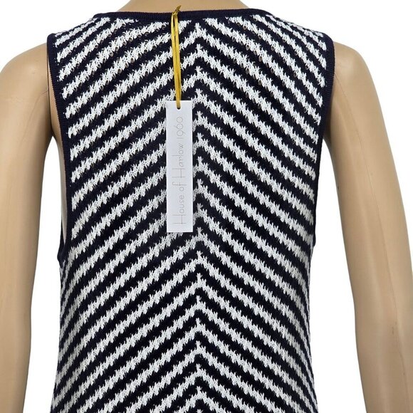 House of Harlow 1960 Navy/White Sleevless Maxi Dress, Women's Large - Picture 5 of 13